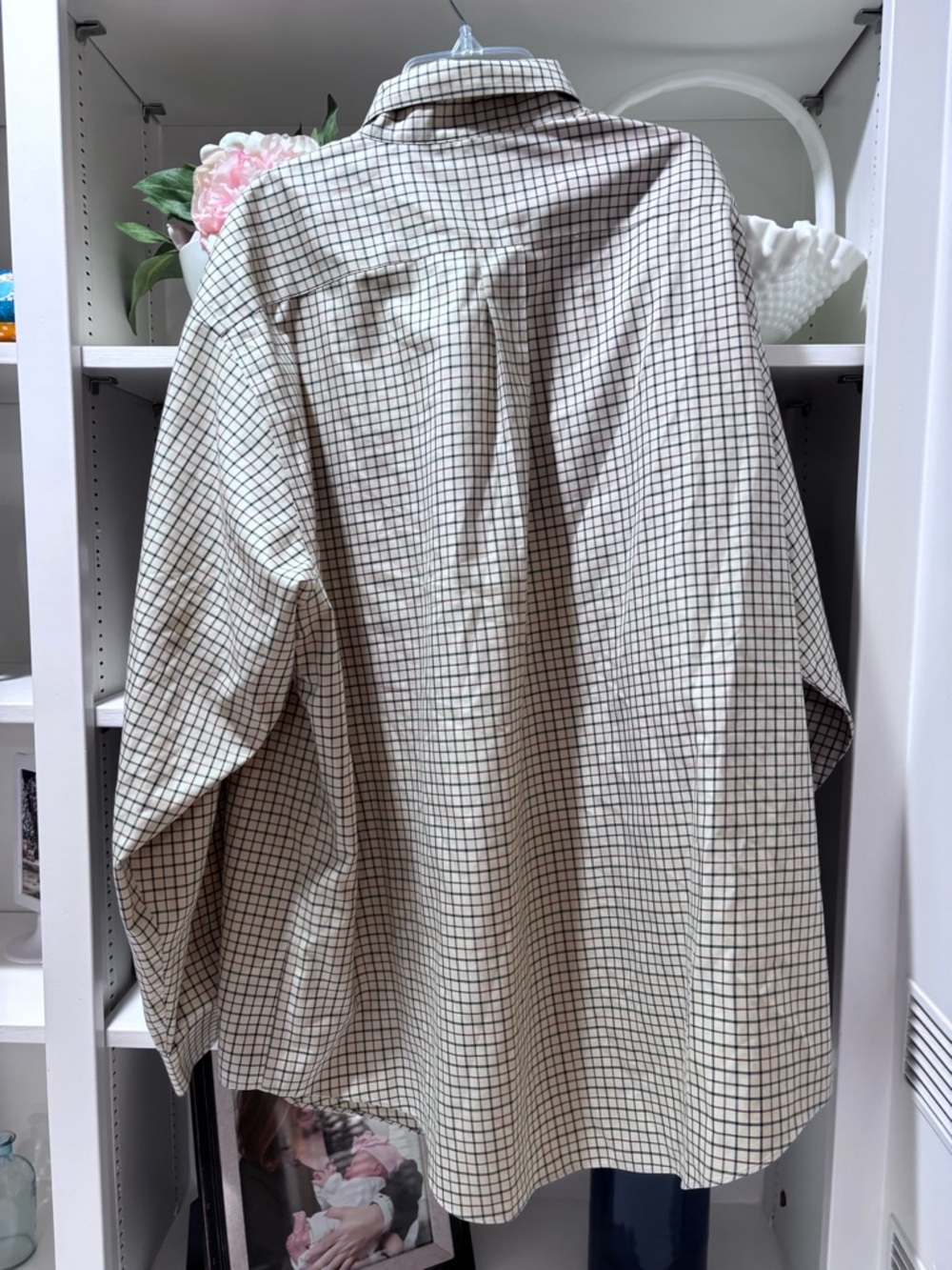 Men's Beige Checked Button-Down Shirt Brooks Brothers XL - Picture 3 of 5